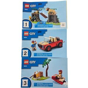 LEGO City 60301 Wildlife Rescue Off-Roader Manuals Set of 3 Replacement Manuals
